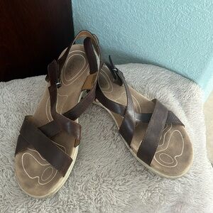 Size 9, brown b.o.c. sandals.
